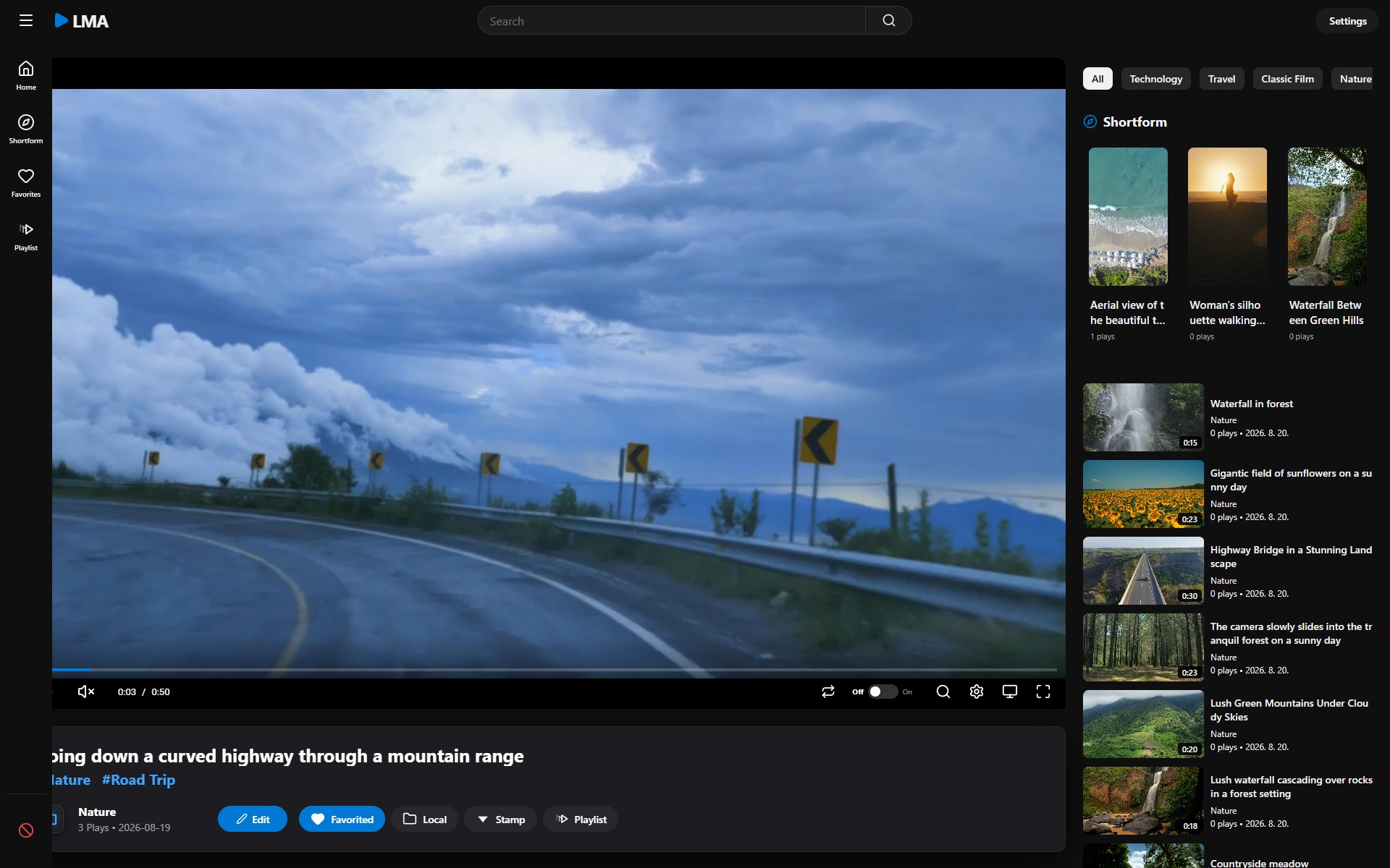 Actual Local Media Administrator player screen with precision playback controls and related local videos